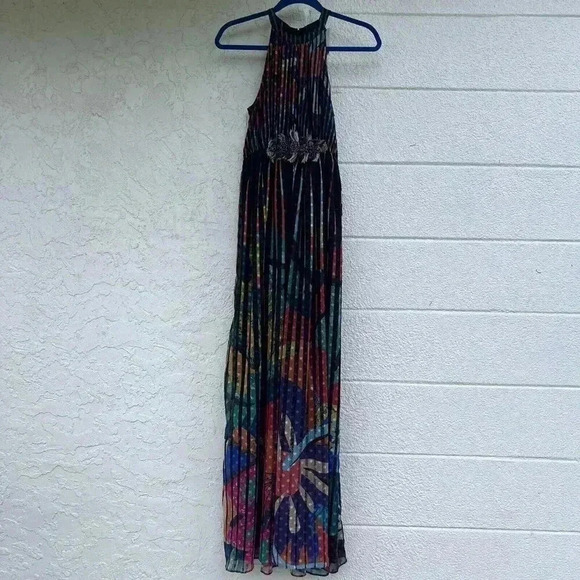 Geisha Designs Anthropologie Size 2 "Kalinka" Women's Black Motif Maxi Dress NWT - Picture 3 of 7